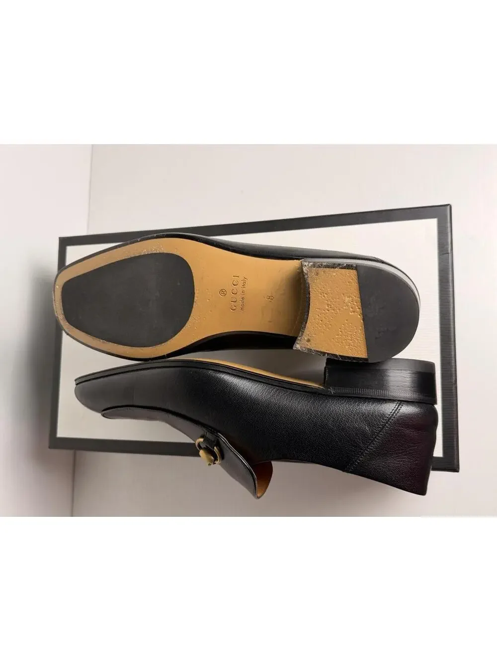 Gucci Men's Classic Horsebit Leather Loafers Black SZ 8